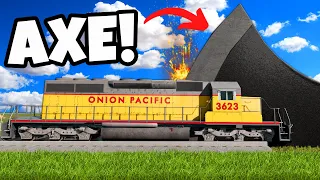 Cutting a TRAIN in Half with an AXE in BeamNG Drive Mods!