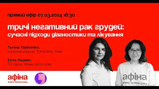 Тричі негативний рак грудей: сучасні підходи діагностики та лікування #афінаlive