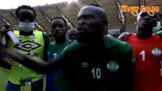 The joy of the Sierra Leonean players after their draw against Algeria