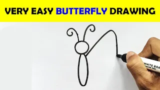 EASY AND SIMPLE BUTTERFLY DRAWING #Drawing #Butterfly