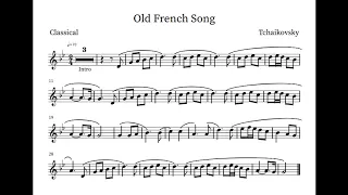 Tchaikovsky's Old French Song (Violin/Flute) - Sheet Music Play-Along