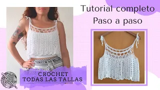 Crochet top blouse || STEP BY STEP || Very easy || Crochet boho style top | For starters