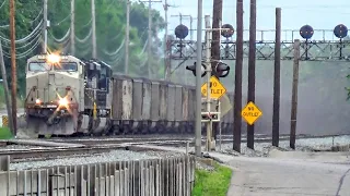 Coal Train led by a new AC44C6M rebuild meets Manifest in Osborne, PA - 6/9/2019