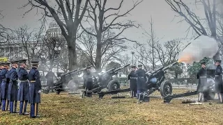 Presidential Salute Battery Fires Cannon Salutes During Trump's Inauguration