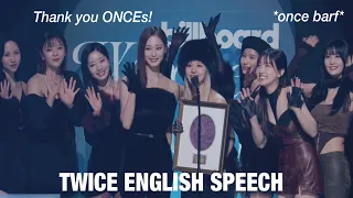 TWICE "Breakthrough Award" Winning Speech at Billboard Women in Music 2023 (FANCAM)