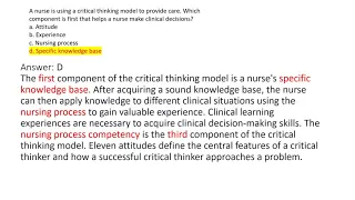 Critical thinking in Nursing Practice - Fundamental of Nursing