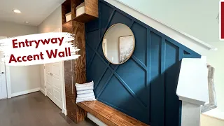 Entryway Remodel With Floating Bench and Accent Wall | Builds by Maz