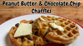 Peanut Butter Chocolate Chip Chaffles | #chaffle #chafflerecipe #keto #lowcarb