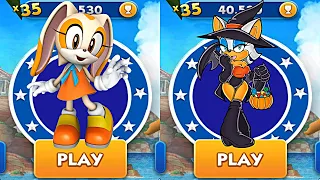 Sonic Cream Vs WITCH Rouge Girls Power - Versus Mode - Halloween Character - SonicDash GamePlay