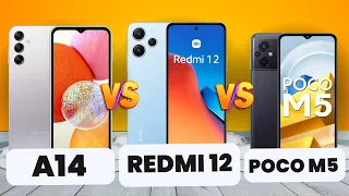 Samsung Galaxy A14 galaxy Vs Poco m5 Vs Redmi 12 #xiaomi #android #mobile