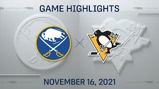 NHL Highlights | Sabres vs. Penguins - Nov. 16, 2021