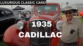 LUXURY CAR OF THE 30s 1935 CADILLAC CLASSIC WITH 471 V8 FLATHEAD MOTOR AT DAYTONA TURKEY RUN 2022