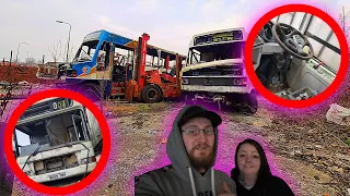 ABANDONED BUS GRAVEYARD (GYPSY OWNERS TURN UP)