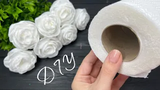 ♻️ EASY Recycling Craft Idea Toilet Paper ROSE Paper Decoration DIY