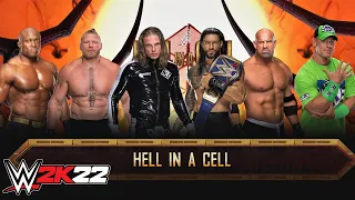 Heavyweight 6-Man HELL IN A CELL + IRON MAN Match | WWE 2K22 | 4K