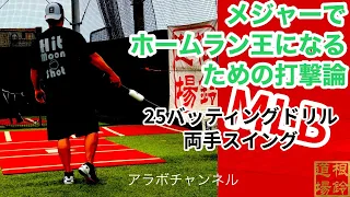 MLBメジャーでホームラン王になるための打撃論　25バッティングドリル　両手スイング