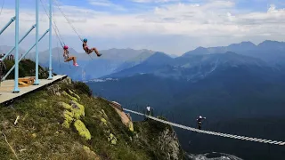 Самые экстремальные качели в Сочи, в горах