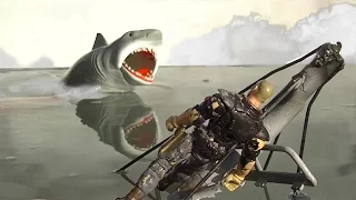 Brody Kills the Beast - Jaws Scene Reenactment [HD] Bruce Shark Death Scene