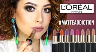 Reseña y Lip Swatches #matteaddiction LOREAL PARIS Lipsticks
