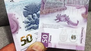 El billete de 50 pesos del ajolote. Coleccionistas te pagan hasta $150,00 pesos por el.