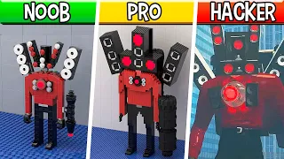 LEGO Titan Speaker Man : Noob, Pro, HACKER! / (Skibidi Toilet)