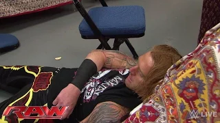 Heath Slater eats an RKO in catering: Raw, April 20, 2015