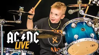 TNT - LIVE (6 year old Drummer) Avery Drummer Molek & Old Buddy Jack (Drum Cover)