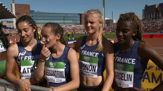 IAAF World U20 Tampere - Women Team FRA 4x100 Metres Relay Final