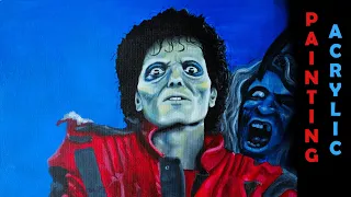 Thriller by Michael Jackson Acrylic Painting How-To｜Satisfying｜Time-lapse