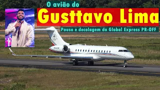 Gusttavo Lima chegando em MAO a bordo do seu super avião Global Express