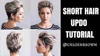 EASY UPDO Tutorial for SHORT HAIR | Chloe Brown