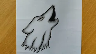 Drawing a wolf 🐺🌲 || easy pencil drawing