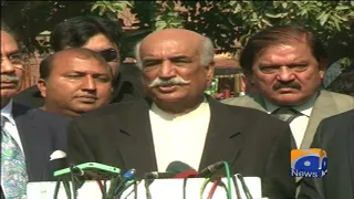 Geo Alert :Opposition leader Khurshid shah ki lahore mein media se guftugu.