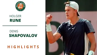 DENIS SHAPOVALOV VS HOLGER RUNE - ROUND 1 HIGHLIGHTS   |  ROLAND GARROS 2022.