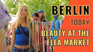 What is a beautiful GIRL doing at a flea market in Berlin? 👩 GERMANY  WALKING TOUR.🇩🇪 Part 3