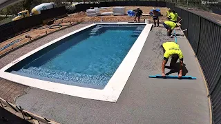 Complete swimming pool construction time lapse