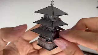 DIY 3D Miniature Metal Puzzle Japan Five-storied Pagoda Temple Kyoto