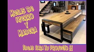 Modernas 50 Ideas Para  Hacer Mesas de Hierro y Madera