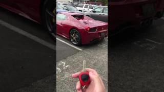 Start a Ferrari 458 Spider, startup sound inside