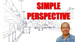 How to draw roads, buildings, cars, and people with single vanishing point perspective