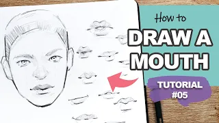 How to DRAW MOUTH & LIPS for BEGINNERS! (Face Drawing Tutorial #5)