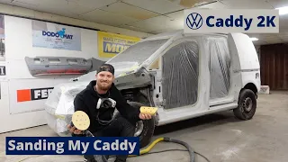 VW Caddy 2K Build Series - Sanding My Van - Episode 13