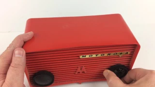 Vintage Red Motorola 57a 5 Tube Radio