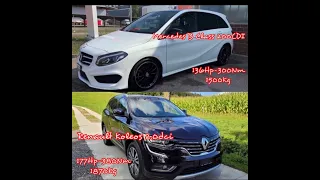 Dragy Box 50-130km/h battle 😆 Mercedes B Class 200CDI VS. Renault Koleos 2.0dci