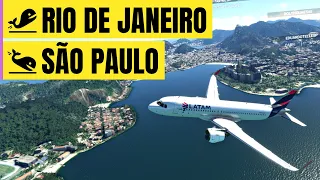 RIO DE JANEIRO (SBRJ) ✈ SÃO PAULO (SBSP) • Voando de A320neo da LATAM no FLIGHT SIMULATOR 2020 🐋