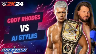 Cody Rhodes VS AJ Styles for Undisputed WWE Universal Championship | Backlash 2024 | WWE Predictons