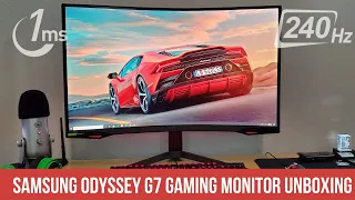 Samsung Odyssey G7 Gaming Monitor QLED 240hz 32inch Unboxing and Setup