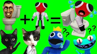 Skibidi Toilet vs Rainbow Friends 2 Roblox momentos divertidos jugando con gatitos Luna y Estrella