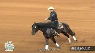 Xtra Voodoo Doc ridden by Thiago Boechat  - 2016 NRHA Derby (Open Derby, Sec. 2)