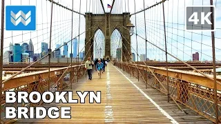 [4K] Brooklyn Bridge in New York City USA - Virtual Walking Tour